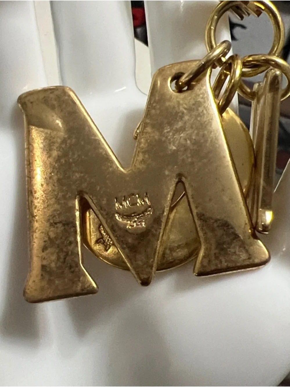 MCM Gold-Tone Letter M & 3 Keyring Charm
